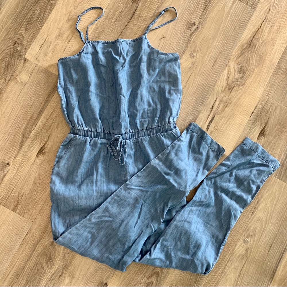 women’s chambray pocket romper